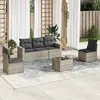 Image de vidaXL Salon de jardin 6 pcs avec coussins gris clair résine tressée