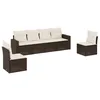 Image de vidaXL Salon de jardin avec coussins 6 pcs marron résine tressée