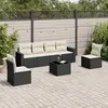 Image de vidaXL Salon de jardin 7 pcs avec coussins noir résine tressée