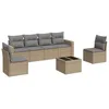 Image de vidaXL Salon de jardin avec coussins 7 pcs beige résine tressée