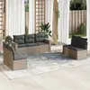 Image de vidaXL Salon de jardin avec coussins 7 pcs gris résine tressée