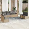 Image de vidaXL Salon de jardin avec coussins 8 pcs beige résine tressée