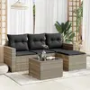 Image de vidaXL Salon de jardin 5 pcs avec coussins gris clair résine tressée