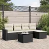Image de vidaXL Salon de jardin 6 pcs avec coussins noir résine tressée