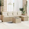 Image de vidaXL Salon de jardin avec coussins 6 pcs beige résine tressée