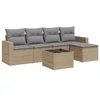 Image de vidaXL Salon de jardin avec coussins 6 pcs beige résine tressée