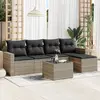 Image de vidaXL Salon de jardin 6 pcs avec coussins gris clair résine tressée