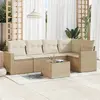 Image de vidaXL Salon de jardin avec coussins 6 pcs beige résine tressée