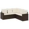 Image de vidaXL Salon de jardin avec coussins 5 pcs marron résine tressée