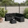 Image de vidaXL Salon de jardin 6 pcs avec coussins noir résine tressée