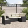 Image de vidaXL Salon de jardin 5 pcs avec coussins noir résine tressée