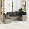 Image de vidaXL Salon de jardin 5 pcs avec coussins gris clair résine tressée