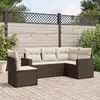 Image de vidaXL Salon de jardin avec coussins 5 pcs marron résine tressée