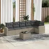 Image de vidaXL Salon de jardin avec coussins 7 pcs gris clair résine tressée