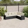 Image de vidaXL Salon de jardin 6 pcs avec coussins noir résine tressée