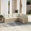 Image de vidaXL Salon de jardin avec coussins 6 pcs beige résine tressée