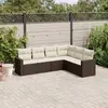 Image de vidaXL Salon de jardin avec coussins 6 pcs marron résine tressée