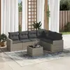 Image de vidaXL Salon de jardin avec coussins 7 pcs gris résine tressée