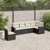 Image de vidaXL Salon de jardin 6 pcs avec coussins noir résine tressée