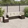 Image de vidaXL Salon de jardin avec coussins 6 pcs marron résine tressée