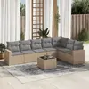 Image de vidaXL Salon de jardin avec coussins 8 pcs beige résine tressée
