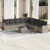 Image de vidaXL Salon de jardin avec coussins 10 pcs gris clair résine tressée