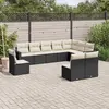 Image de vidaXL Salon de jardin 10 pcs avec coussins noir résine tressée