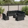 Image de vidaXL Salon de jardin 12 pcs avec coussins noir résine tressée