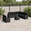 Image de vidaXL Salon de jardin 10 pcs avec coussins noir résine tressée