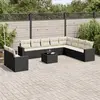 Image de vidaXL Salon de jardin 11 pcs avec coussins noir résine tressée
