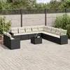 Image de vidaXL Salon de jardin 12 pcs avec coussins noir résine tressée