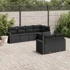 Image de vidaXL Salon de jardin 7 pcs avec coussins noir résine tressée