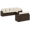 Image de vidaXL Salon de jardin avec coussins 7 pcs marron résine tressée