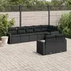 Image de vidaXL Salon de jardin 8 pcs avec coussins noir résine tressée
