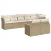 Image de vidaXL Salon de jardin avec coussins 8 pcs beige résine tressée