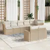 Image de vidaXL Salon de jardin avec coussins 8 pcs beige résine tressée