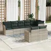 Image de vidaXL Salon de jardin 8 pcs avec coussins gris clair résine tressée