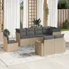 Image de vidaXL Salon de jardin avec coussins 8 pcs beige résine tressée
