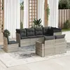 Image de vidaXL Salon de jardin 8 pcs avec coussins gris clair résine tressée
