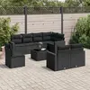 Image de vidaXL Salon de jardin 9 pcs avec coussins noir résine tressée