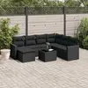 Image de vidaXL Salon de jardin 8 pcs avec coussins noir résine tressée