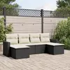 Image de vidaXL Salon de jardin 6 pcs avec coussins noir résine tressée