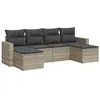 Image de vidaXL Salon de jardin 6 pcs avec coussins gris clair résine tressée