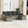 Image de vidaXL Salon de jardin 6 pcs avec coussins gris clair résine tressée