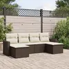 Image de vidaXL Salon de jardin avec coussins 6 pcs marron résine tressée