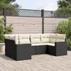 Image de vidaXL Salon de jardin 6 pcs avec coussins noir résine tressée