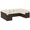 Image de vidaXL Salon de jardin avec coussins 9 pcs marron résine tressée