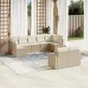Image de vidaXL Salon de jardin avec coussins 9 pcs beige résine tressée