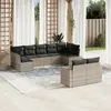 Image de vidaXL Salon de jardin 9 pcs avec coussins gris clair résine tressée