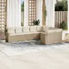 Image de vidaXL Salon de jardin avec coussins 9 pcs beige résine tressée